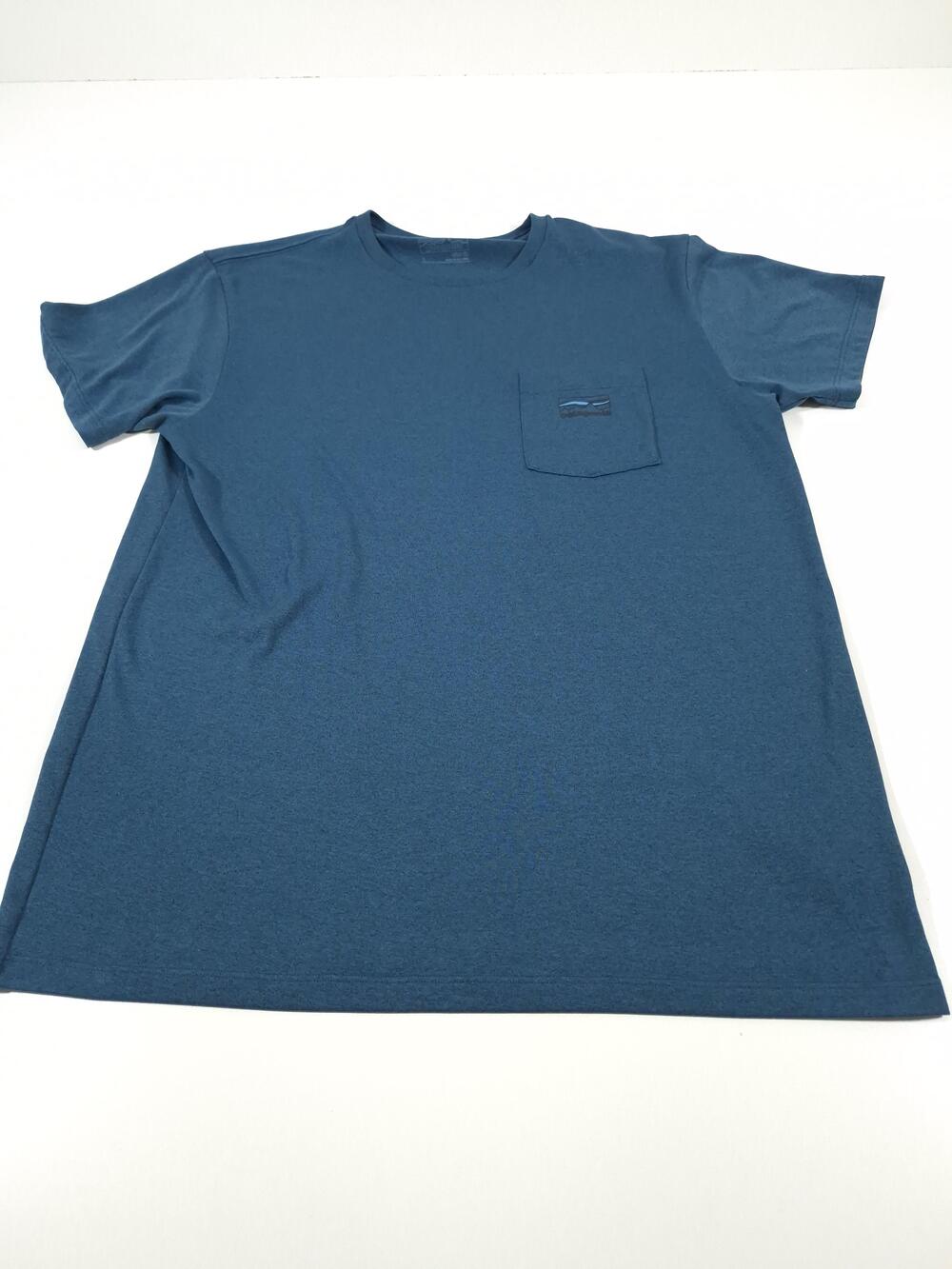 Patagonia Flying Fish Recycled Poly Pocket Responsibili-Tee Mens Large Blue